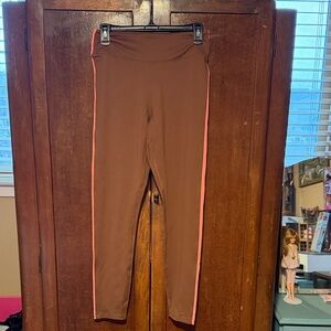 PINK Victoria's Secret Brown Leggings with Pink Accents